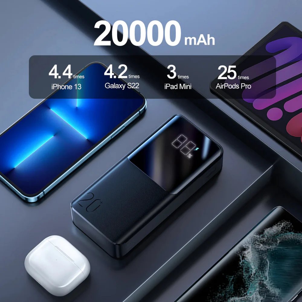 Joyroom 20,000 mAh 30w dos puertos usb y 1 tipo c con linterna — foto 7