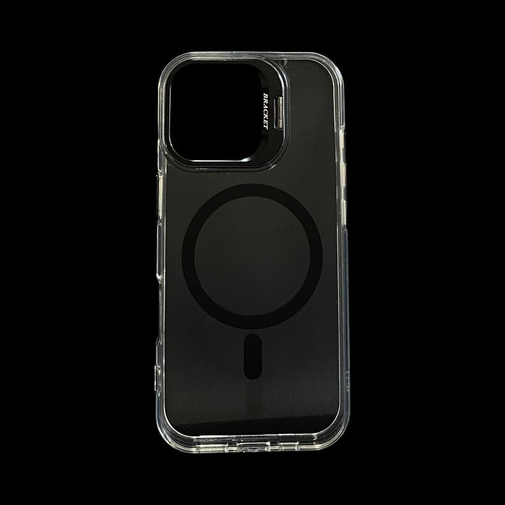 Estuche El Rey transparente iphone 17 Magsafe Bracket color negro