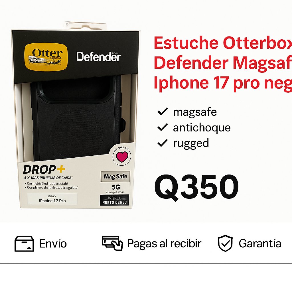 Estuche Otterbox Defender Magsafe Iphone 17 pro negro — foto 6