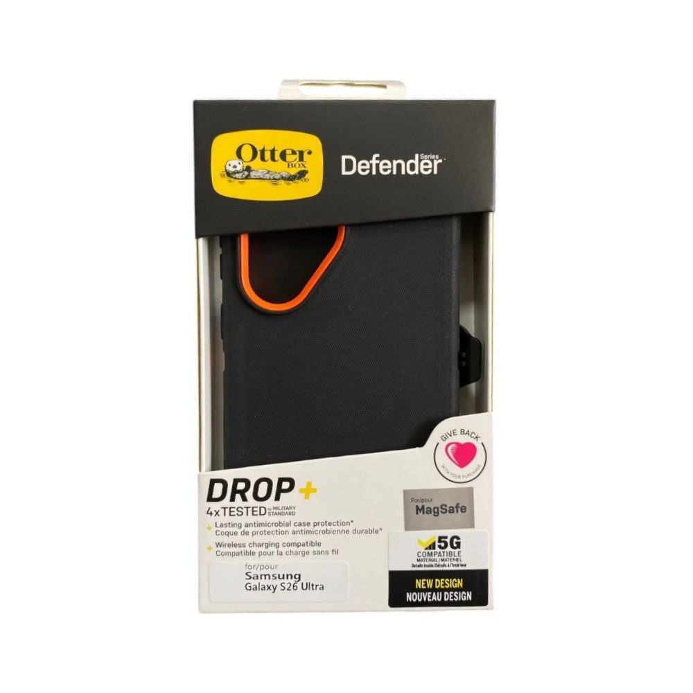 Estuche Otterbox Defender Magsafe Samsung S26ultra negro/naranja