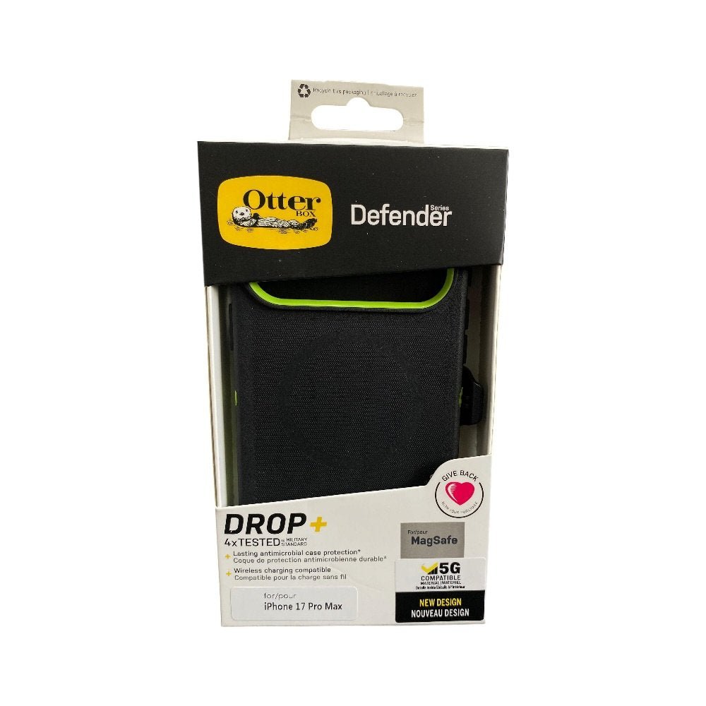 Estuche Otterbox Defender Magsafe Iphone 17 pro max negro/verde