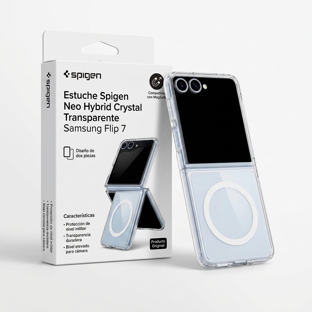 Estuche Spigen Neo Hybrid Crytal Transparente Samsung flip 7 — foto 3