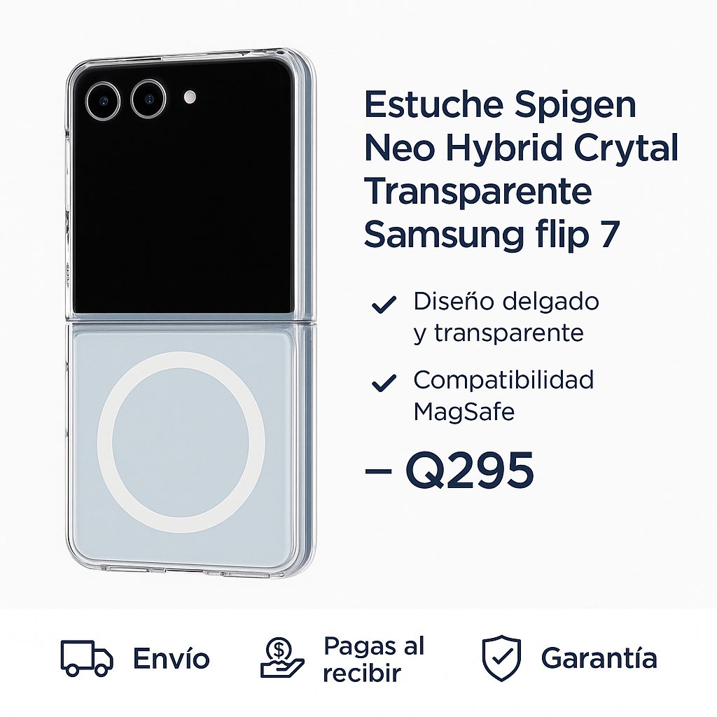 Estuche Spigen Neo Hybrid Crytal Transparente Samsung flip 7 — foto 6