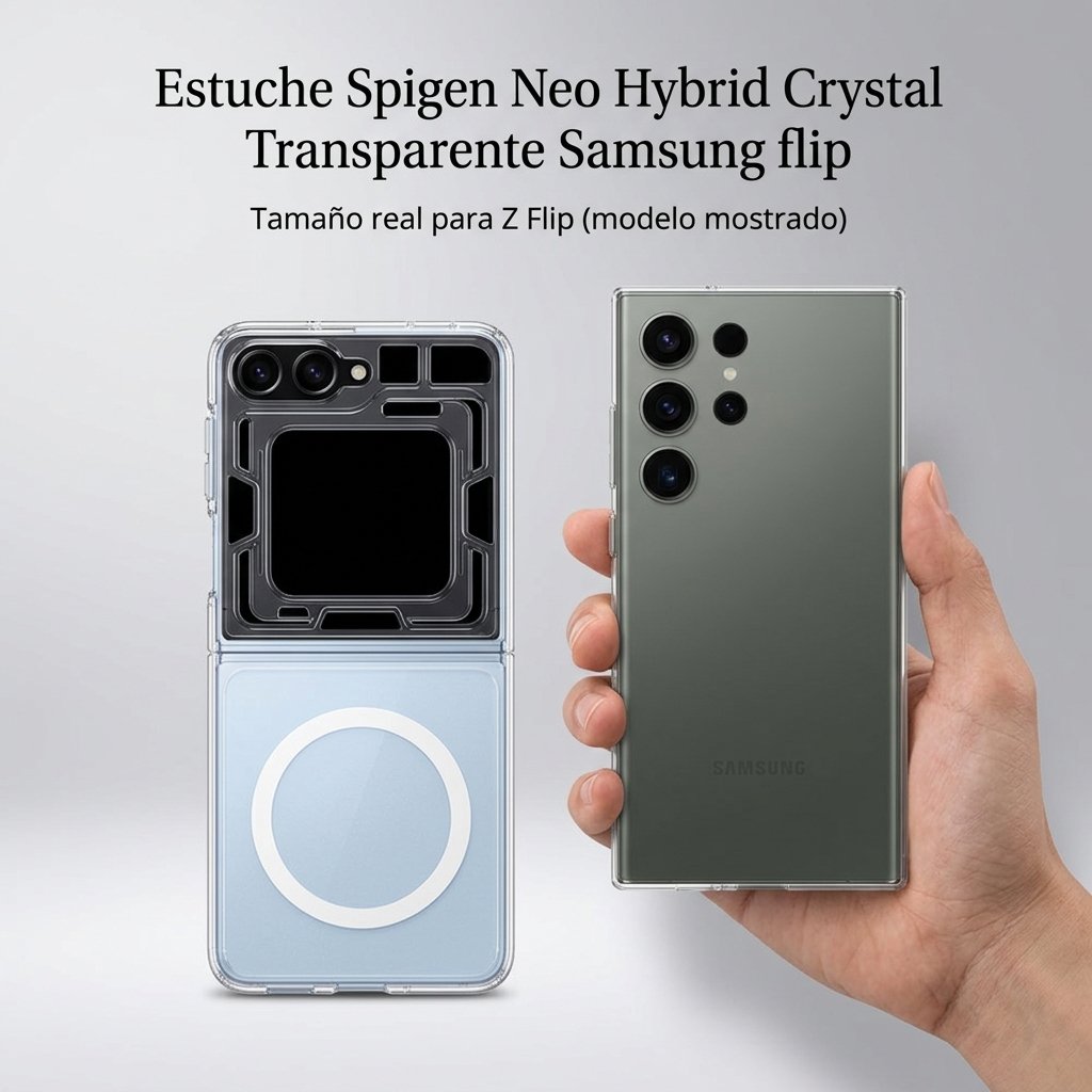 Estuche Spigen Neo Hybrid Crytal Transparente Samsung flip 7 — foto 7